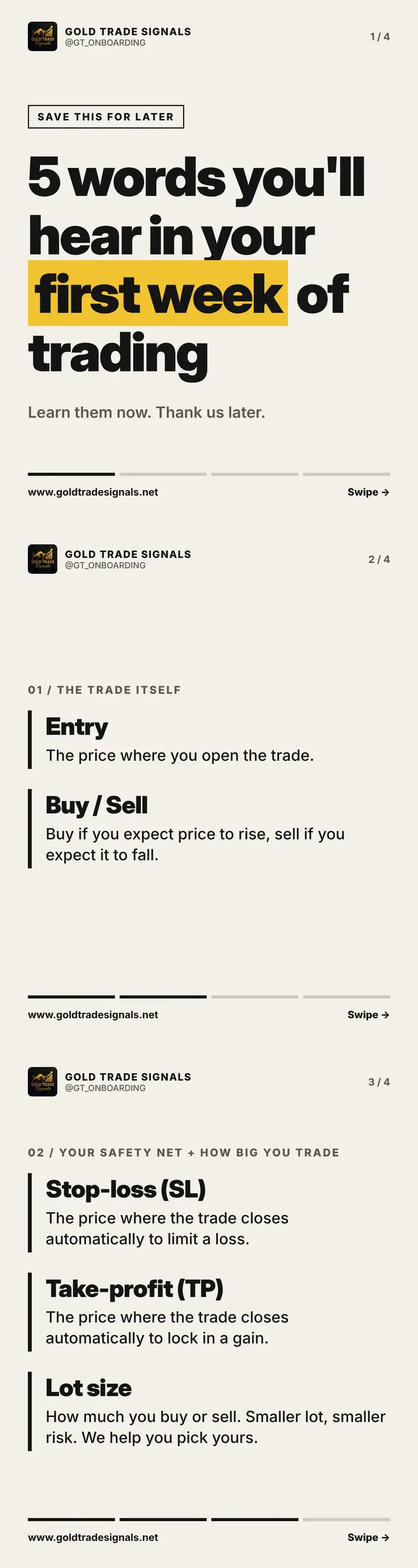 Cover: five words you will hear in your first week of trading