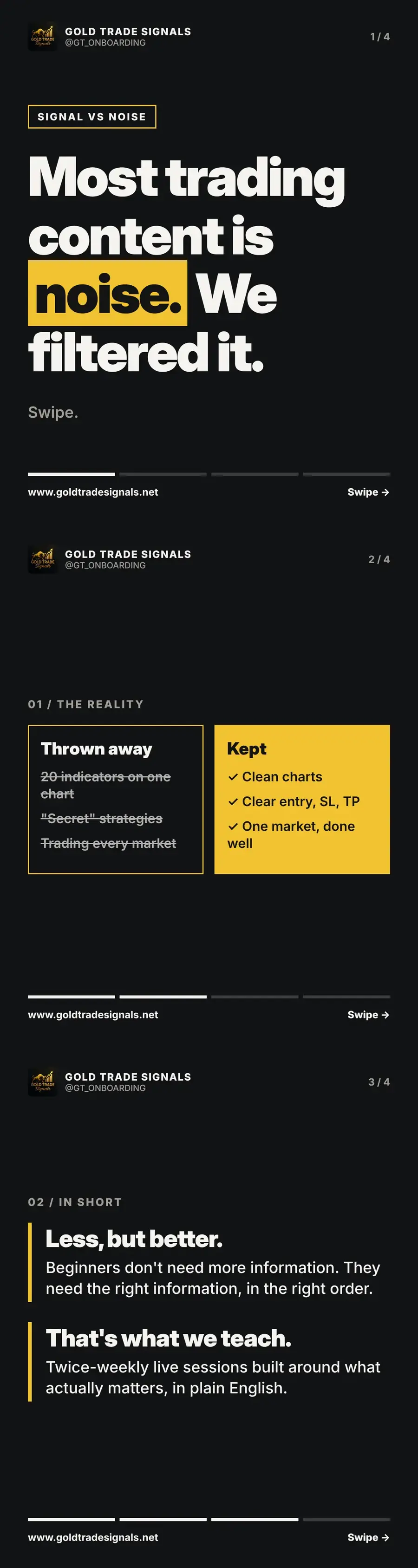Cover: most trading content is noise, we filtered it
