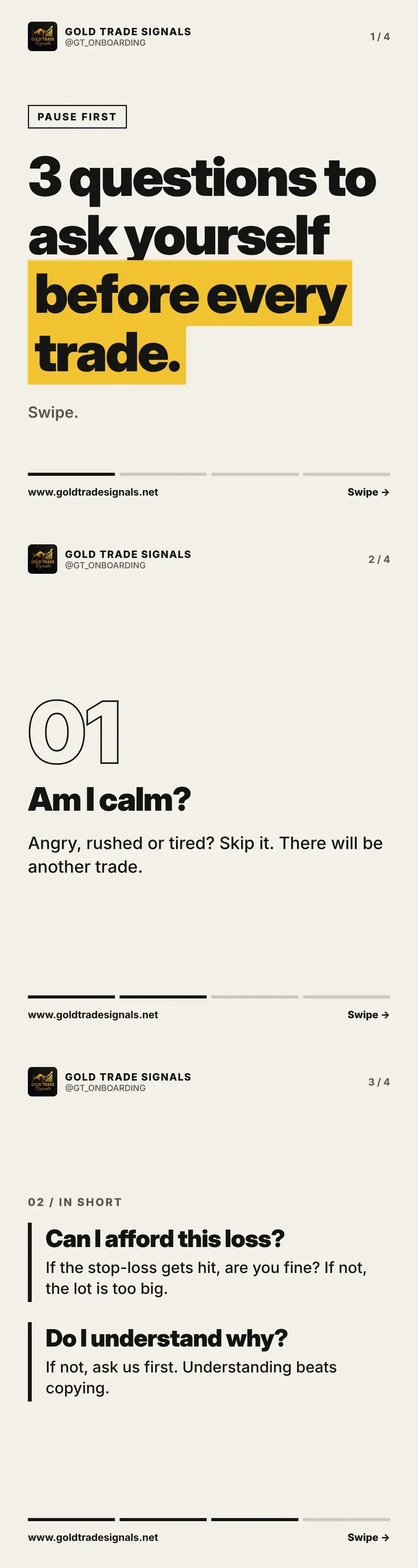Cover introducing three questions to ask before every trade