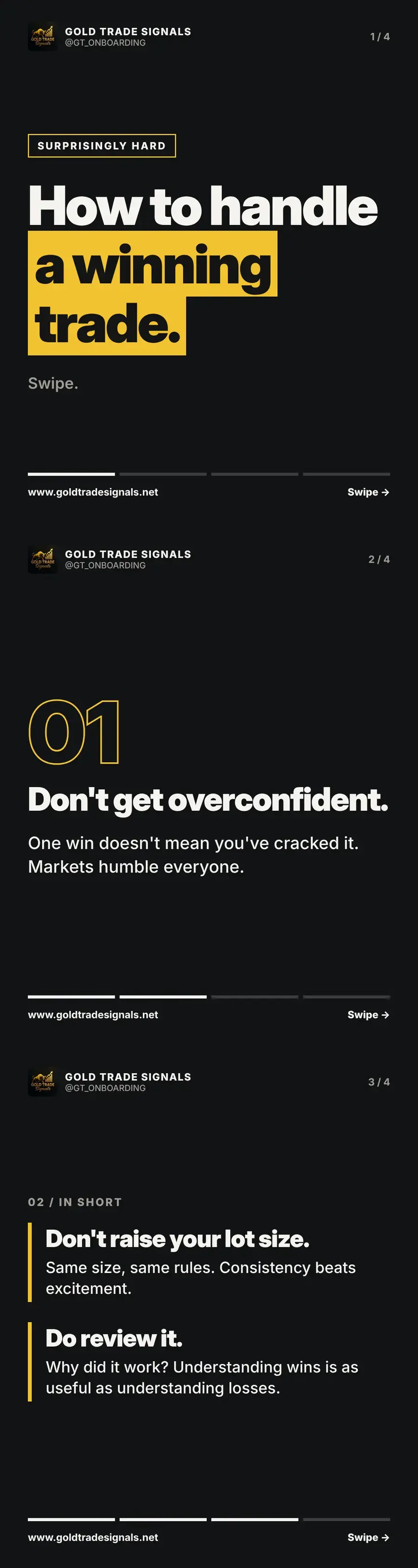 Surprisingly hard: how to handle a winning trade