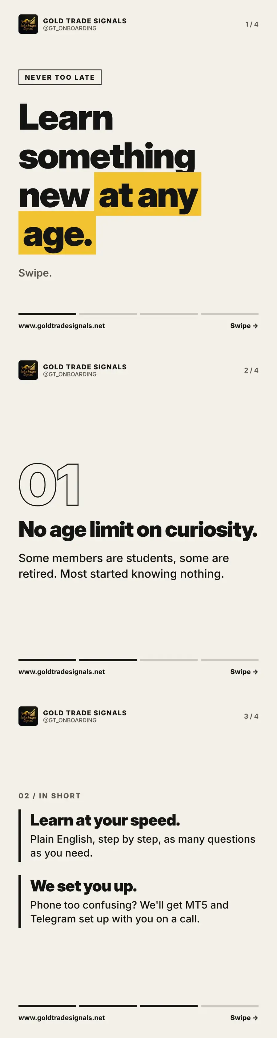 Cover: never too late to learn something new