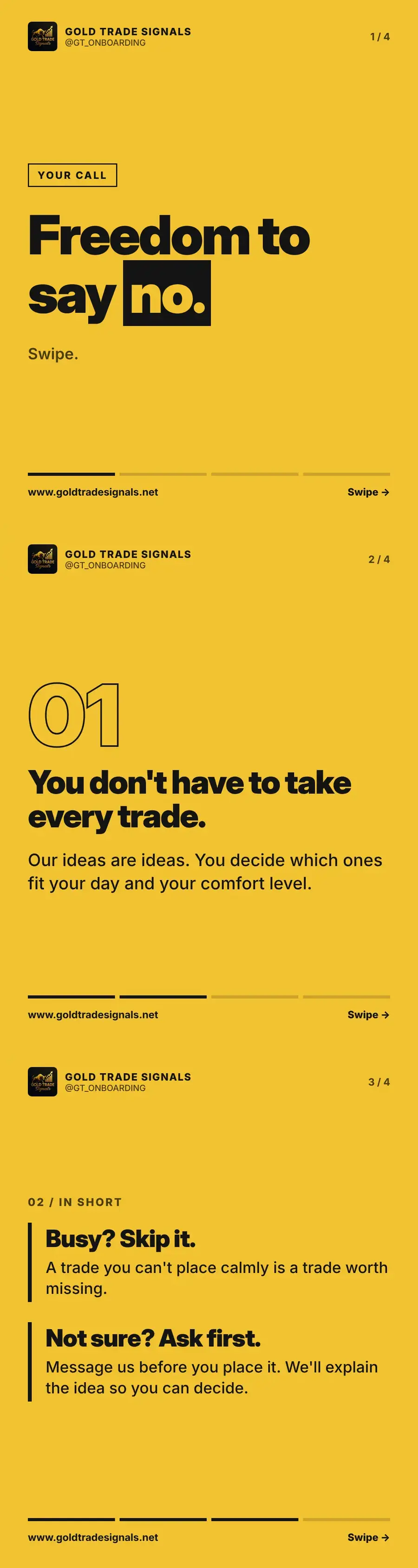 Cover: the freedom to say no to a trade