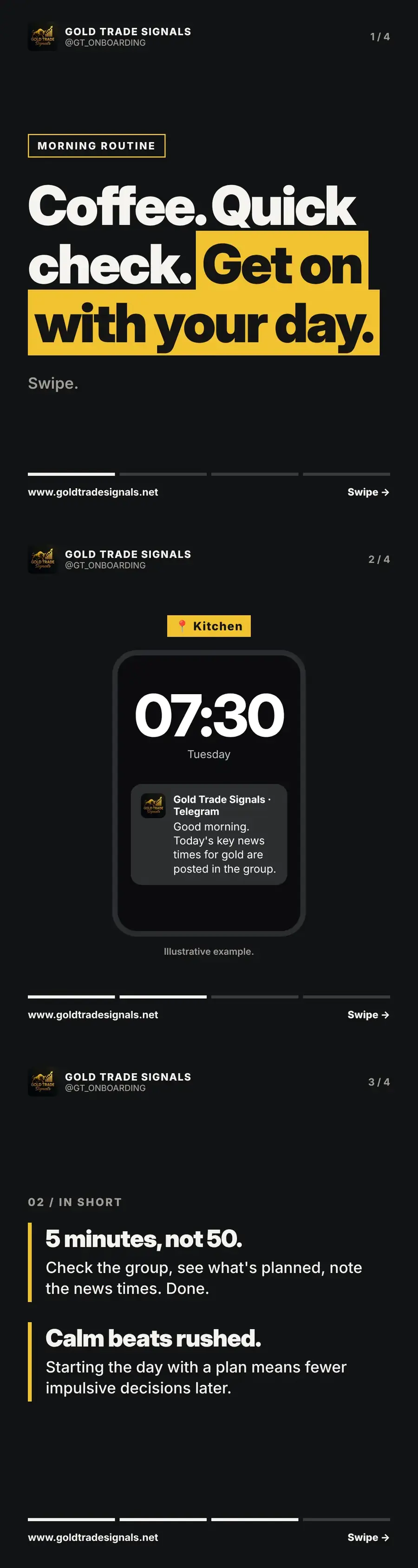Morning routine: coffee, quick check, get on with your day