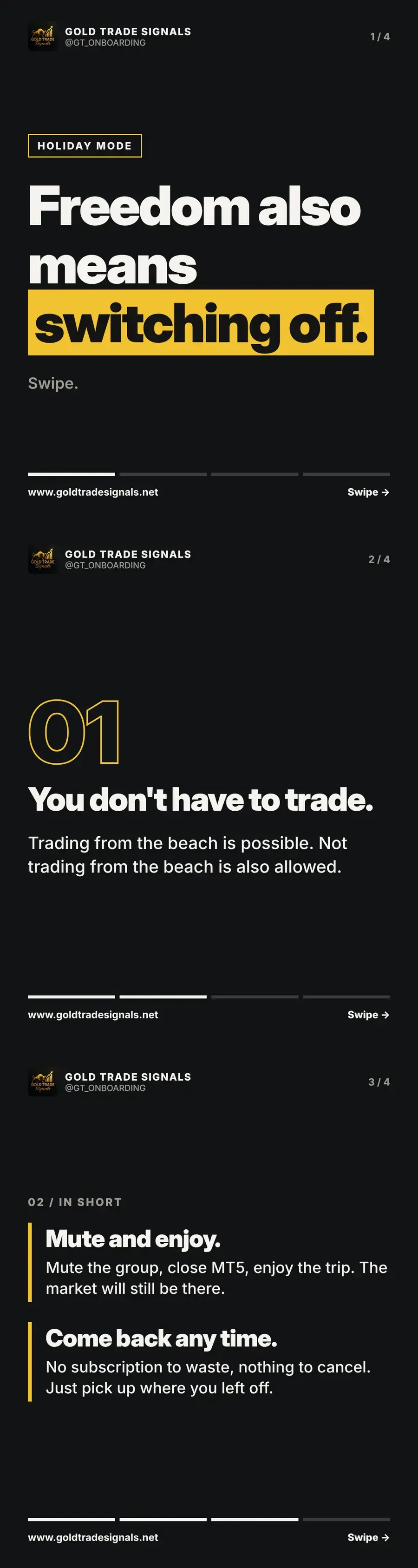 Holiday mode: freedom also means switching off
